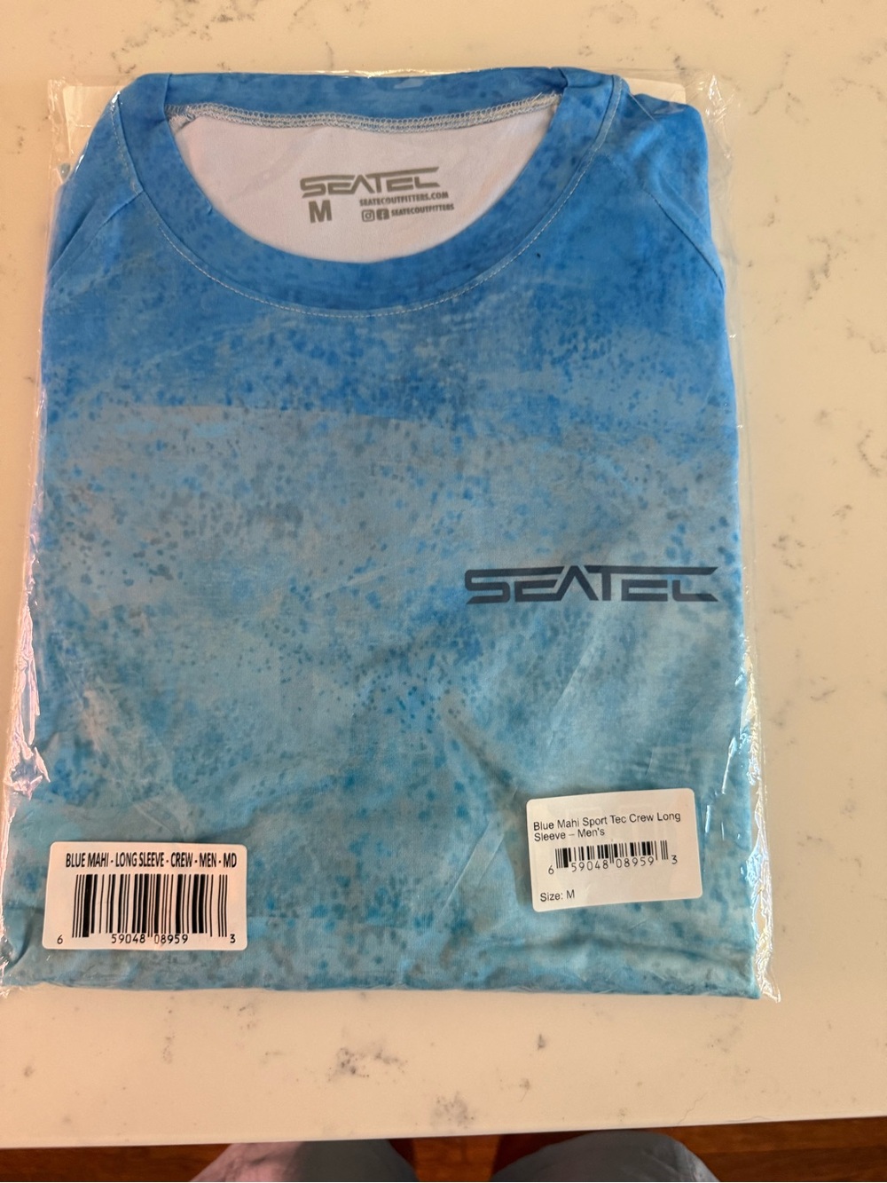 Seatec Men's Blue Performance Crew Neck Shirt - M